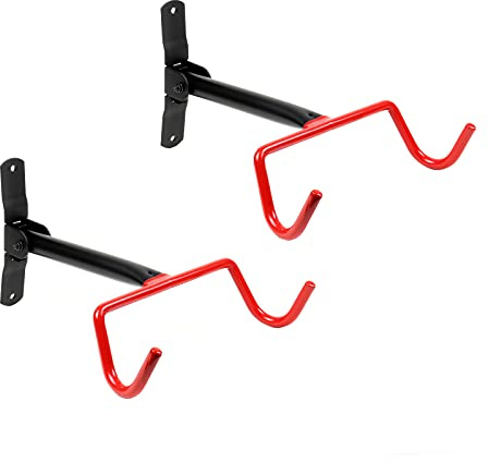 WilTec Jeu de 2 Support Mural Pliable pour vélos, 400 x 270 x 200 mm, Capacité de Charge par Crochet 30 kg, Suspension du Cadre, Rack vélo Bicyclette