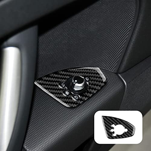Cache pour bouton de réglage du rétroviseur - Autocollant intérieur en fibre de carbone - Compatible avec TT MK2 2007-2014 - Accessoire (style B, noir)