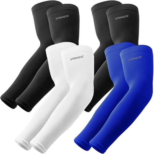 YQXCC 4 Paia Maniche a Braccio - UV Protezione UPF 50+ Manicotto Braccio di Raffreddamento Tatuaggio di Copertina per Uomo Donna Sport Ciclismo Golf