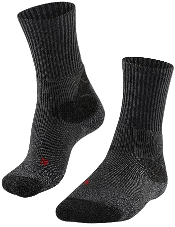 FALKE Herren Wandersocken TKX Expedition M So Wolle Funktionsmaterial antiblasen dick 1 Paar, Grau Asphalt Melange 3180, 46-48