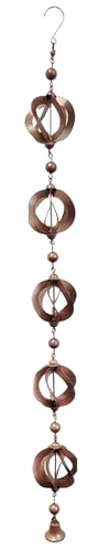 Benares Cadenas de Lluvia para Exteriores - Cadena de Lluvia giratoria de Metal Decorativa para decoración del hogar - Decoración de jardín con campanillas de Viento, artesanía de Arte cinético
