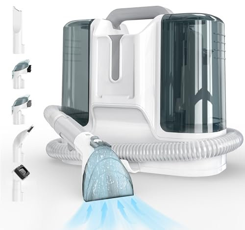 Waschsauger Polsterreiniger Gerät,Teppichreiniger,Geeignet für Sofas,Teppiche,Polstermöbel,Treppen,Autofleckenreiniger,450W,11000Pa,1.8L großer Wassertank Weiß