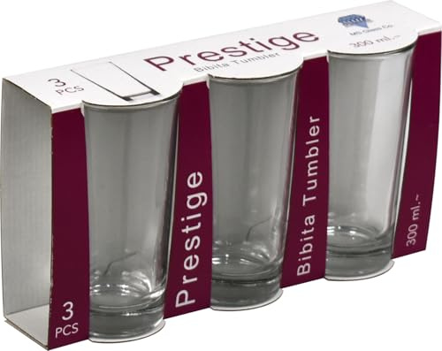 LAVV HOUSEWARES LTD 10oz Bibita Prestige Hiball Glass Highball Tumbler Hot or Cold Drinks Glasses 300ml 3pk