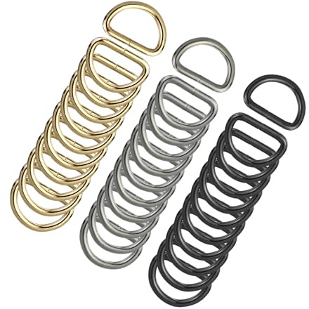 33 unidades Anillo en D semicircular, anillo en D de metal, hebilla en D, hebillas para bolsos, anillos en forma de D, para mochilas, hebillas de cinturón, bolsos, accesorios de manualidades