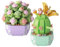 Xbessc 2 Piezas Juego de Bloques de Construcción de Mini Flores Plantas Suculentas Mini Plantas Bloques Construccion para Habitaciones Decoración de Escritorio Colección Botánica