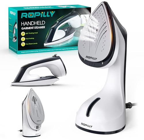 Steamer for Clothes, 1600W 2-in-1 Steamer & Iron with Large Ceramic Plate, Powerful Turbo Steam, Smart Temperature Control, Auto-Off, Wrinkle Remover for All Fabrics