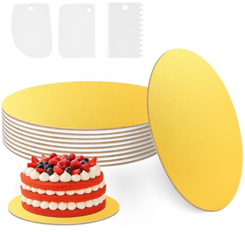 L&W Luck 10 Piezas Base para Tartas, 30 cm Plato Redondo para Pastel, Con rascador para Bodas, cumpleaños y Fiestas (Estilo 2)