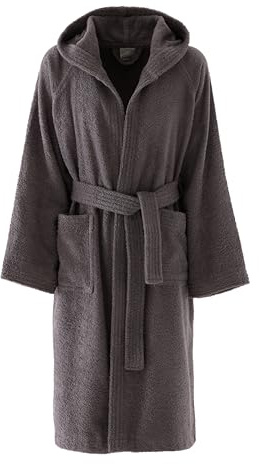 Bassetti Accappatoio Junior Con Cappuccio, Fumo, 100% Cotone, 10-12 Anni Bambino, Bambina, Unisex, In Spugna Morbido Assorbente Resistente E Lavabile In Lavatrice