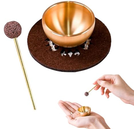 Tibetan Singing Bowl - Singing Bowl Cushion | Singings Bowls Meditation Set Mallet & Guide - Yoga Kit - Stress Relief Tools - antika Himalayan Meditation Tools