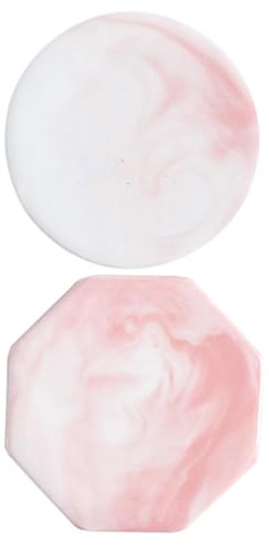 Abaodam Tapete de Placa de Cera para Sellar 2 Piezas, Posavasos Multifuncional de Cerámica Diseño Mármol Rosa, Almohadilla Resistente al Calor para Manualidades y Artesanía