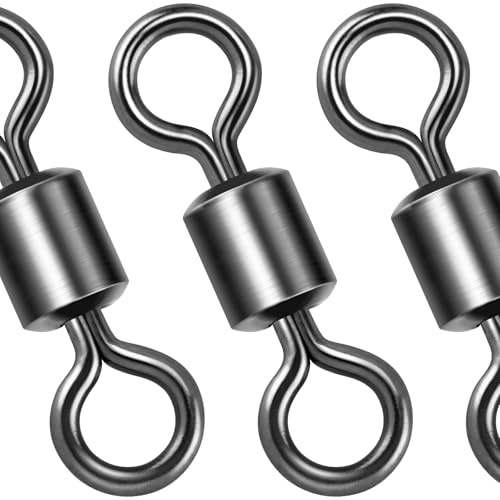 Dr.Fish Barrel Fishing Swivels, Available from #12-#12/0, Stainless Swivels Fishing Tackle Saltwater, Freshwater, Leader/Line/Lure Connector(#12(20LB)-50pk)