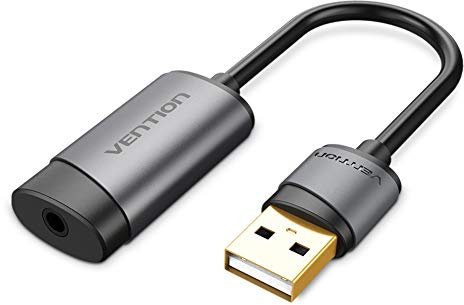 VENTION Scheda Audio USB esterna, Alluminio Adattatore Jack USB 3,5 mm TRRS per Cuffie Microfono Stereo Casse, Compatibile con Windows, Mac OS, Linux, PS5, Plug And Play