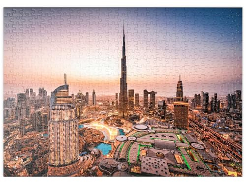 MyPuzzle Skyline von Dubai am Morgen - Premium 500 Teile Puzzle - MyPuzzle Sonderkollektion von Puzzle Galaxy