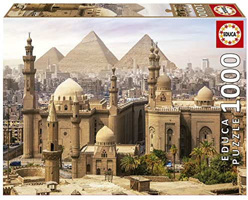 Educa - Puzzle 1000 pezzi El Cairo, Egitto | Puzzle città e cultura | Misura 68x48 cm | Include colla Fix | Per adulti 14+ (19611)