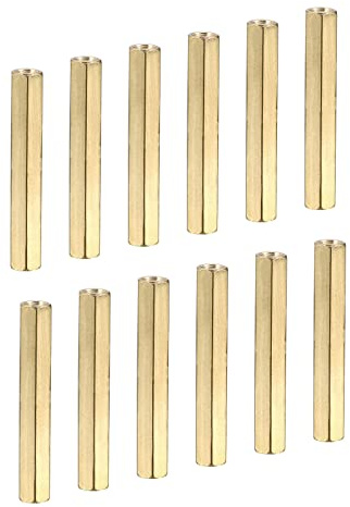 YOKIVE 25pz M3 Distanziatori, Ottone Esagonale PCB Distanziali Dadi, Mantieni Altezza Coerente, Ottimo per Scheda Madre, Circuito Scheda, Elettronica (Oro Tono, 30mm)