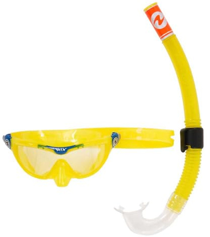 AQUALUNG Snorkeling Combo Mix for Kids 4+ with Mask and Snorkel Yellow and Blue