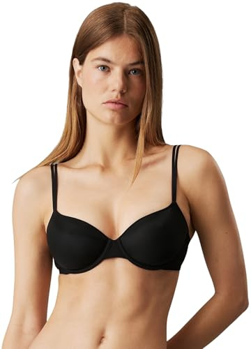 Calvin Klein Reggiseno T-Shirt Donna Lightly Lined con Ferretto, Nero (Black), 1A