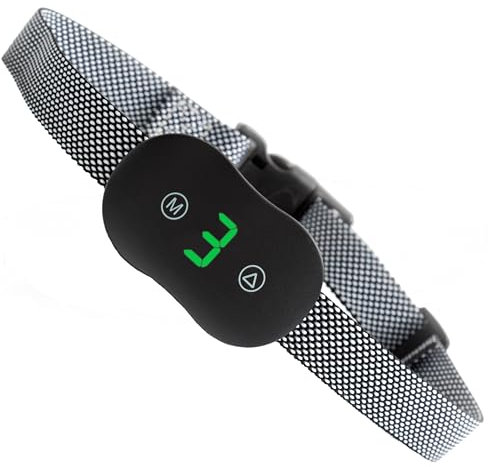 X CLICK Återuppladdningsbar hundhalsband mot skällande - Hundhalsband mot skällande med 7 nivåer av vibrationer, ljud och E-läge, vattentålig, justerbart för hundar mellan (2,5-55 kg).