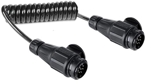 ETUKER Cavo di Prolunga Rimorchio 13 Poli 2M 12v Cavo Spirale Rimorchio 13Poli con Spina