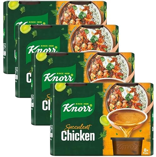 Stock Cubes & Pots Bundle with Knorr Chicken Stock Pot (8x28g) - 4 Pack | Concentrated Chicken Stock, No Artificial Colors.