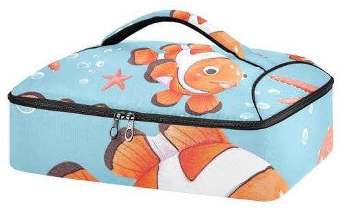 JUMBEAR Bonita cazuela aislada de pescado de mar, bolsa de transporte para cazuela, portadores de cacerola para alimentos fríos o calientes, aptos para cenas, fiestas, campamentos