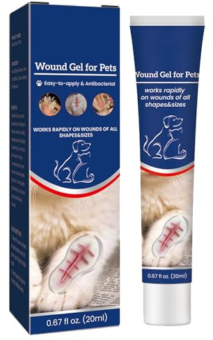 Gel Soin des Plaies pour Animaux,Gel de Soin des Plaies pour Chiens et Chats,Gel Apaisant pour les Plaies pour Chats et Chiens,Pansement Liquide pour Plaies Chien,Gel de Guérison Imperméable,20ML