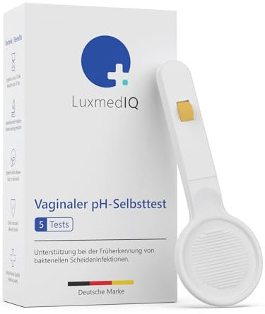 5x LuxmedIQ Vaginaler pH-Test zur Früherkennung bakterieller Infektionen, Bakterielle Vaginose Test - pH Selbsttest Scheide zur Schwangerschaftsvorsorge bei Blasensprung - Einfach & schmerzfrei