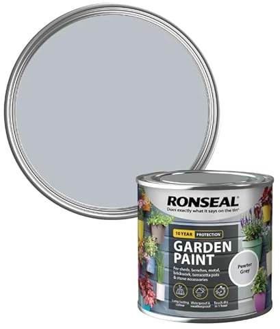 DUAYRA Garden Wood Paint 250ML | Outdoor Furniture Paints | Multi-Surface Waterproof Weather Resistant | Quick Drying Formula | For Benches, Terracotta Pots, Brickwork, Stones | (Pewter Grey)