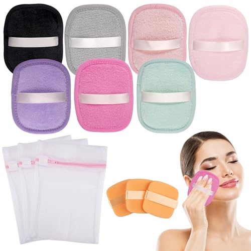 7 Pièces Coton Demaquillant Lavable, Disque Démaquillant Réutilisable