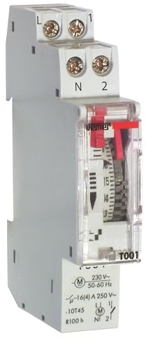 VEMER VE786900 T001 - Interruptor Horario Electromecánico, Temporizador con Programación Diaria, 1 Módulo DIN, Blanco