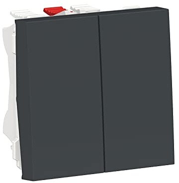 Schneider Electric - Unica - double va-et-vient - 10A - connexion rapide - 2 mod - Anthra - méca seul - NU321354