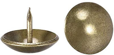 sourcing map Upholstery Nails Tacks 19mm Dia 15mm Height Retro Round Thumb Push Pins Bronze Tone for Furniture Sofa Headboards, 50 Pcs