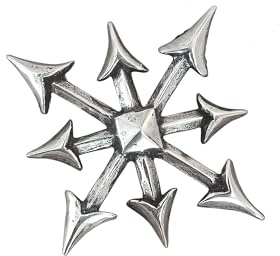 Kiss of Leather - Ciondolo a forma di stella caos in argento Sterling 925, n. 59