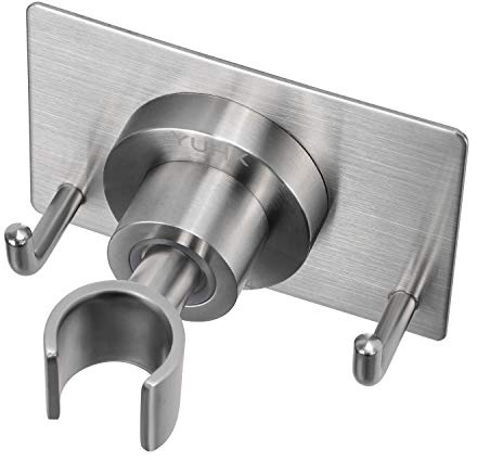 Shower Head Holder All Metal Strong Adhesive and Drilling Screws Two Installation Methods, Adjustable Handheld Shower Head Mount,Stainless Steel Hand held Showerhead Wand Bracket