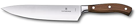 Victorinox Grand Maître Tranchiermesser, Geschmiedete Klinge, Extra Scharf, Rostfreier Stahl, in Geschenkbox, 7.7400.22G, Braun