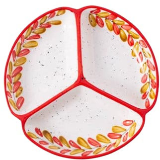 Plaques de fondue 4 pièces Ensemble de céramique colorée, ronde 20cm / 7,8 pouces 01