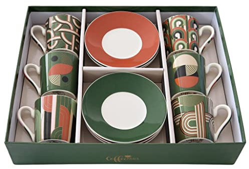 Easy life - easy life servizio caff set 6 tazzine espresso con piattino in porcellana fine china capacit ml. 100 in scatola regalo capacit ml. 100 r0126@loop