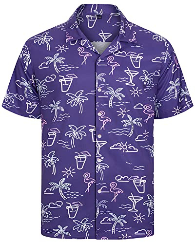 J.VER Mens Shiteshirts Short Sleeve Funny Ugly Mens Button Down Summer Beach Casual Shirt Party Holiday Travel Cocktail Navy Blue XXL
