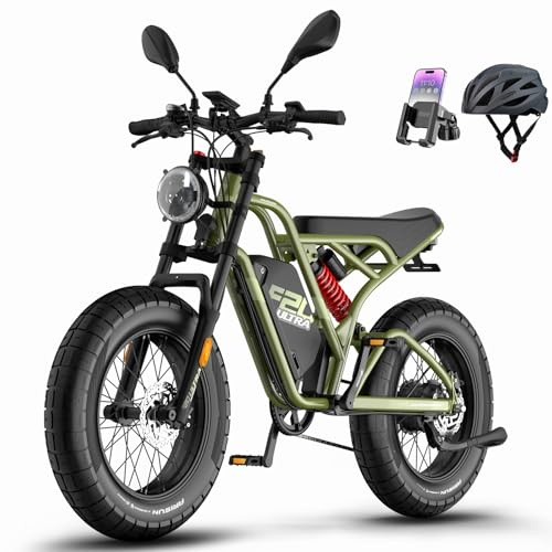 Fafrees Bici elettrica F20 Ultra E Bike, batteria 48V 25Ah, città elettrici da 20* 5.0 pollici, motore fatbike, autonomia mountain bike fino a 80-140 km (Verde)