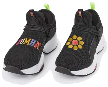 Zumba Workout Sneakers, Cute Non-Slip Shoes for Women Air Stomp Slip-On, Black, 12