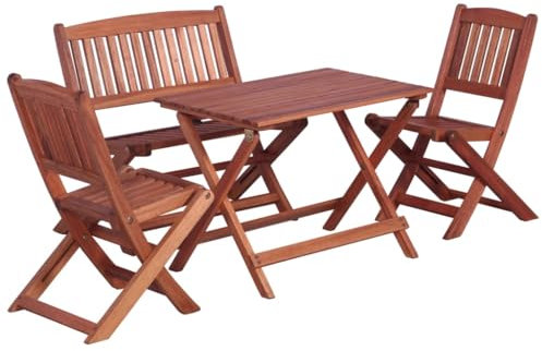 QZZCED Balkonmöbel-Set Terrassengarnitur Garten-Loungemöbel Gartenmöbel-Sets 4-TLG. Garten-Essgruppe für Kinder Massivholz Eukalyptus für Garten, Terrasse und Balkon