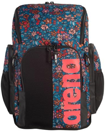ARENA Spiky III Rucksack 45, Schwimmen, Athlet, Sport, Fitnessstudio, große Trainingsausrüstung, Schwimmtasche für Damen und Herren, 45 Liter, Mikro-Blumenmuster