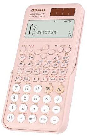 OSALO Scientific Calculator 417 Function 2 Line 10+2 Digits Written Display Solar and Battery Calculators for Students Secondary School College Pink (OS 991ES Plus 2nd Edition)