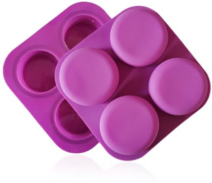 TYFGRT 2 Moldes De Silicona, 4 Moldes Redondos Consecutivos, Molde Multifuncional, Puede Hacer Pasteles, Helado, Chocolate, Cubitos De Hielo, Jabón