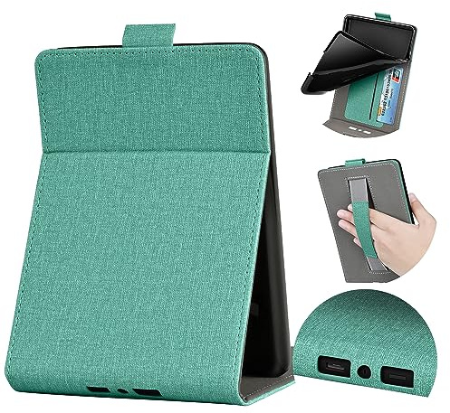 TPU mjukt skal fodral för Kindle 10:e generationen 2019 Release Only – automatisk sömn och vakna, PU-läder folio stativ smart skydd med handrem för 6 tum Kindle (modell Nr. J9G29R), grön