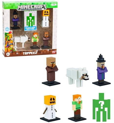 BANDAI Minecraft - Pack of 6 Collectable Figures - Box of 6 Small Figures Including 1 Secret - Video Game and Minecraft Movie - Toy from 8 Years - PMM2060