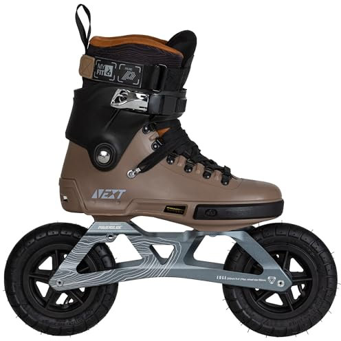 Powerslide SUV Inline Skate Next Edge 150 Brown per fuoristrada e allenamento, pneumatici da 150 mm e MYFIT Prime Liner, pattini in linea per uomo e donna