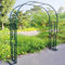 Garden Arch Metal Arbour Rose Trellis Arch Frame 140cm 180cm 220cm 260cm 300cm 340cm Large Strong Tubular Archway For Climbing Plants Backyard, Lawn, Patio, Courtyard, Wedding(Green,140x230x40cm)