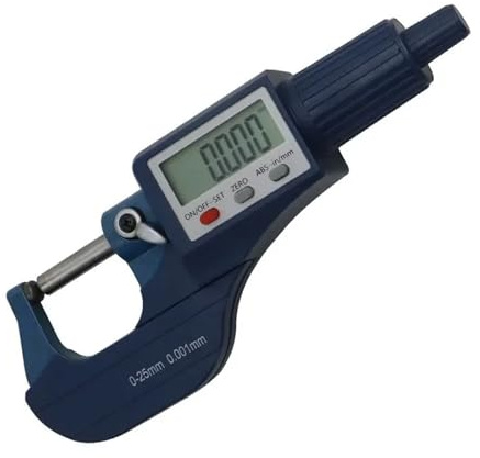 Micrómetro de tubo de cabeza redonda doble digital 0-25/25-50/50-75/75-100 mm Calibrador micrométrico de tubo Herramientas de medición,Medición de precisión(0-25mm)