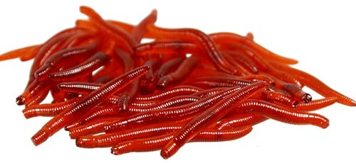 50Pcs Soft Fishing Lures Artificial Maggots Baits Earthworms For Freshwater Flexible Silicone Fishing Freshwater